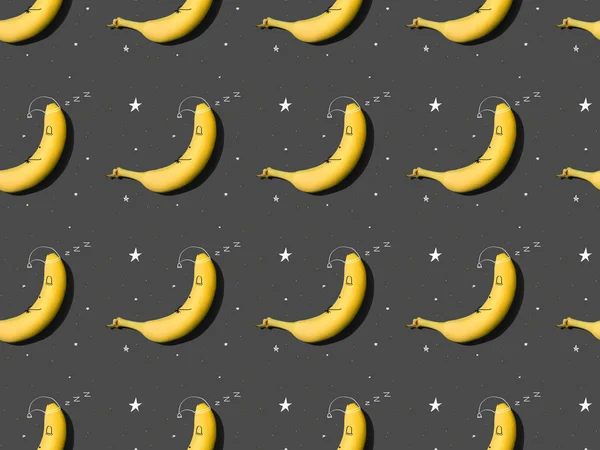 Sleepy bananas pattern — Stock Photo, Image