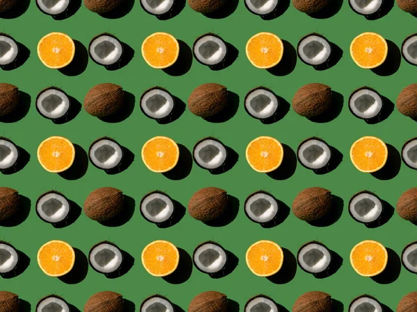 Oranges and coconuts pattern — Free Stock Photo