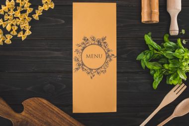 restaurant menu and ingredients clipart