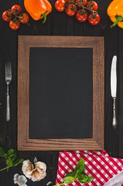 blank frame and cutlery clipart