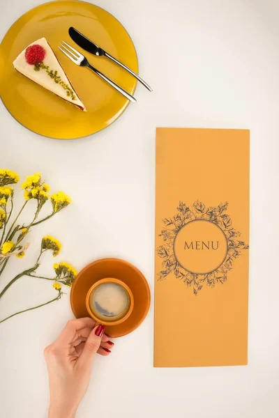 Menu and coffee — Stock Photo, Image