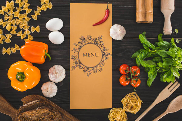 restaurant menu and ingredients