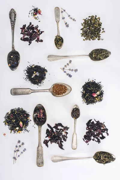 Herbal tea and spoons — Stock Photo, Image