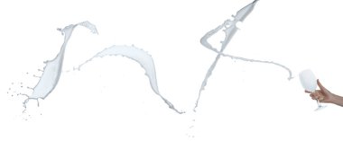glass and splashes of milk clipart