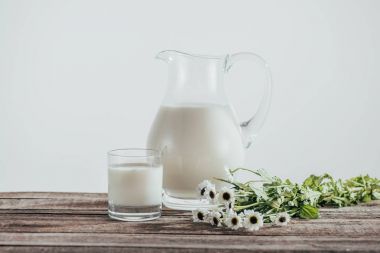 milk in jug and glass clipart