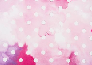 set of white circles on pink and burgundy watercolor surface clipart
