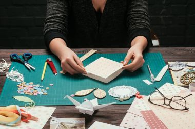 Tasarımcı Scrapbooking evde kırpılmış görüntü