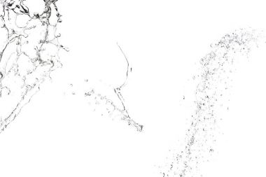 clean water splashes isolated on white clipart