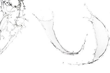 clean water splashes isolated on white clipart