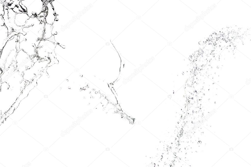 clean water splashes isolated on white