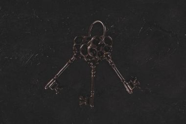 siyah masada anahtarları vintage metal grup Üstten Görünüm