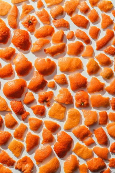 close up view of mandarin citron isolated on white