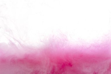 close up view of pink ink splash isolated on white clipart