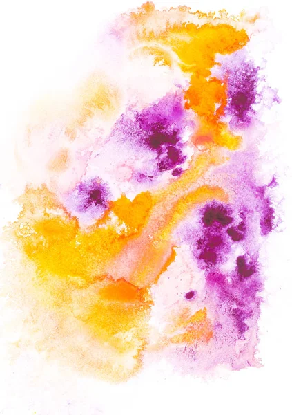 Pittura Astratta Con Macchie Vernice Arancione Viola Tratti Bianco — Foto Stock