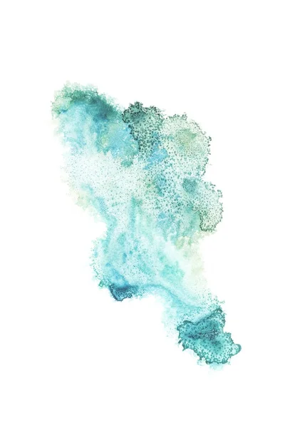 Abstract Painting Turquoise Paint Blots White — Stock Photo, Image