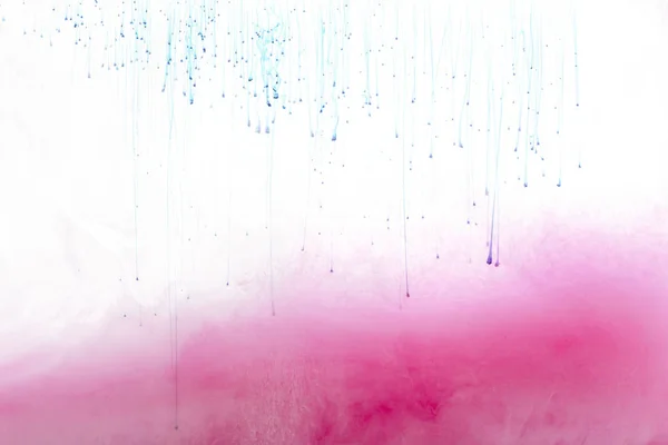 Zár Megjelöl Kilátás Elszigetelt Fehér Rózsaszín Festék Splash — Stock Fotó