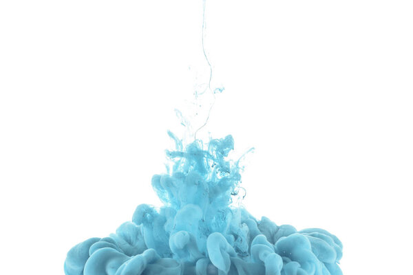 blue paint splash isolated on white