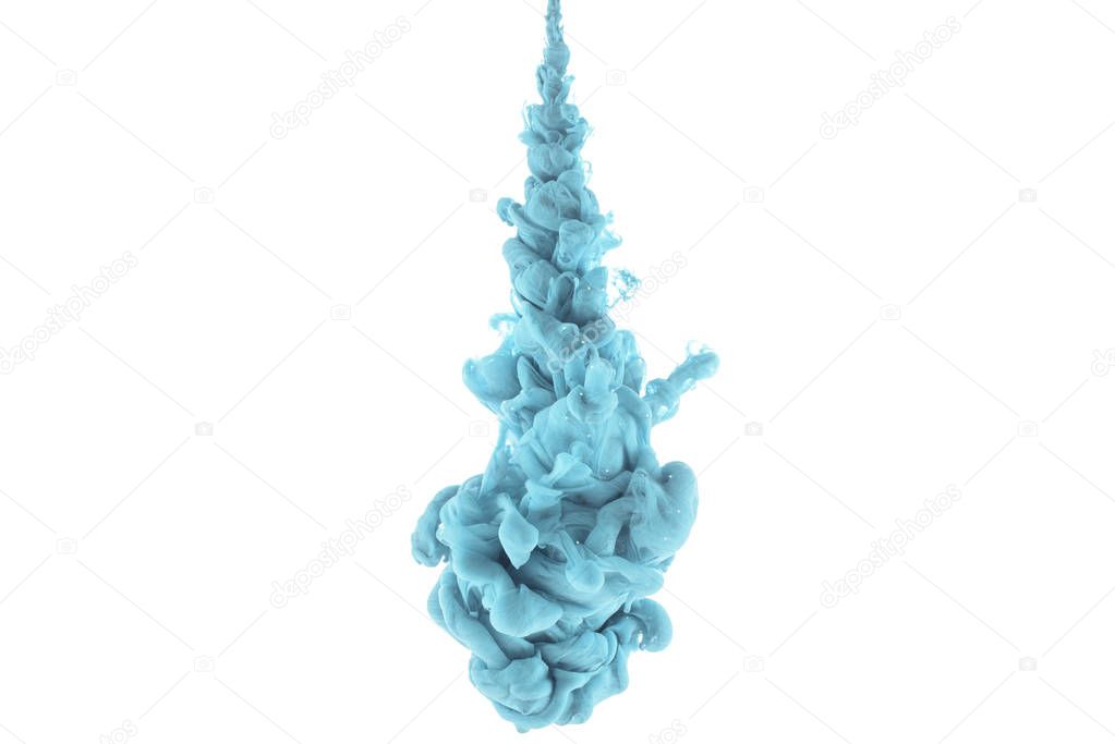 splash of blue paint, isolated on white