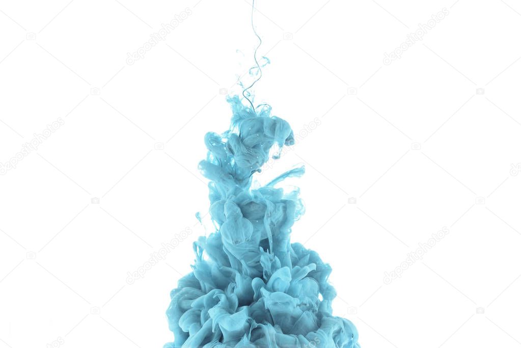 blue paint splash isolated on white