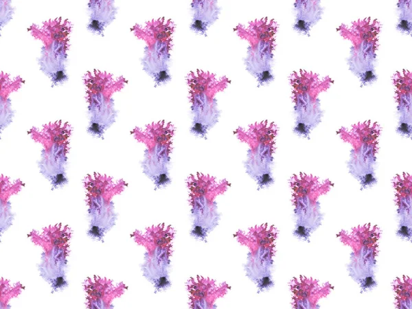 Seamless Pattern Purple Watercolor Paint Spots Isolated White — Free Stock Photo