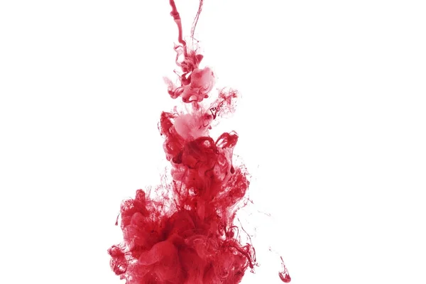 Red Paint Splash Water Isolated White — Stock Photo, Image