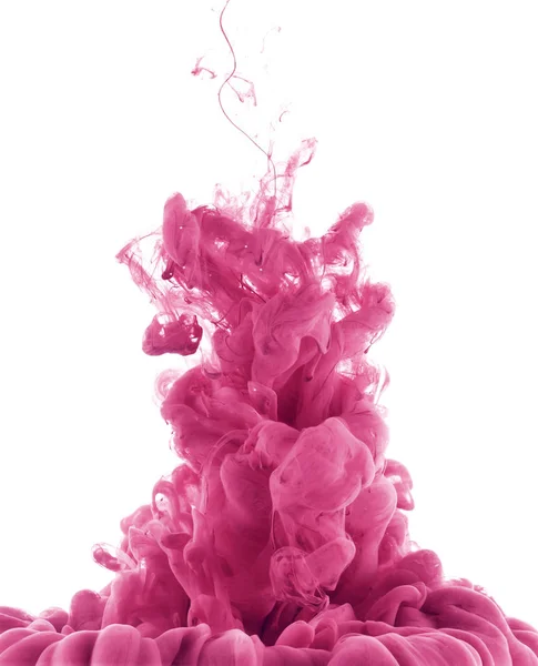 Salpicadura Pintura Rosa Agua Aislado Blanco — Foto de Stock