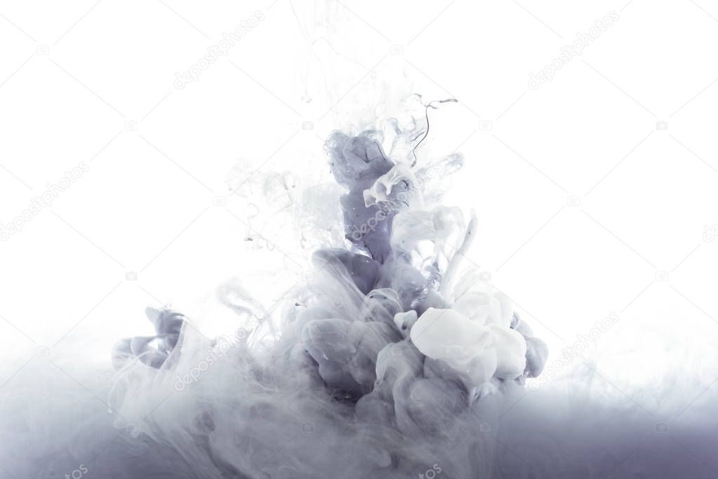 monochromatic grey paint splash, isolated on white