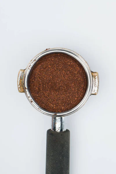Ovanifrån Kaffe Tamper Isolerad Vit — Stockfoto