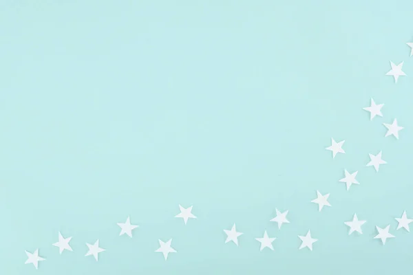 Fundo Com Estrelas Papel Branco Isolado Azul Claro — Fotografia de Stock