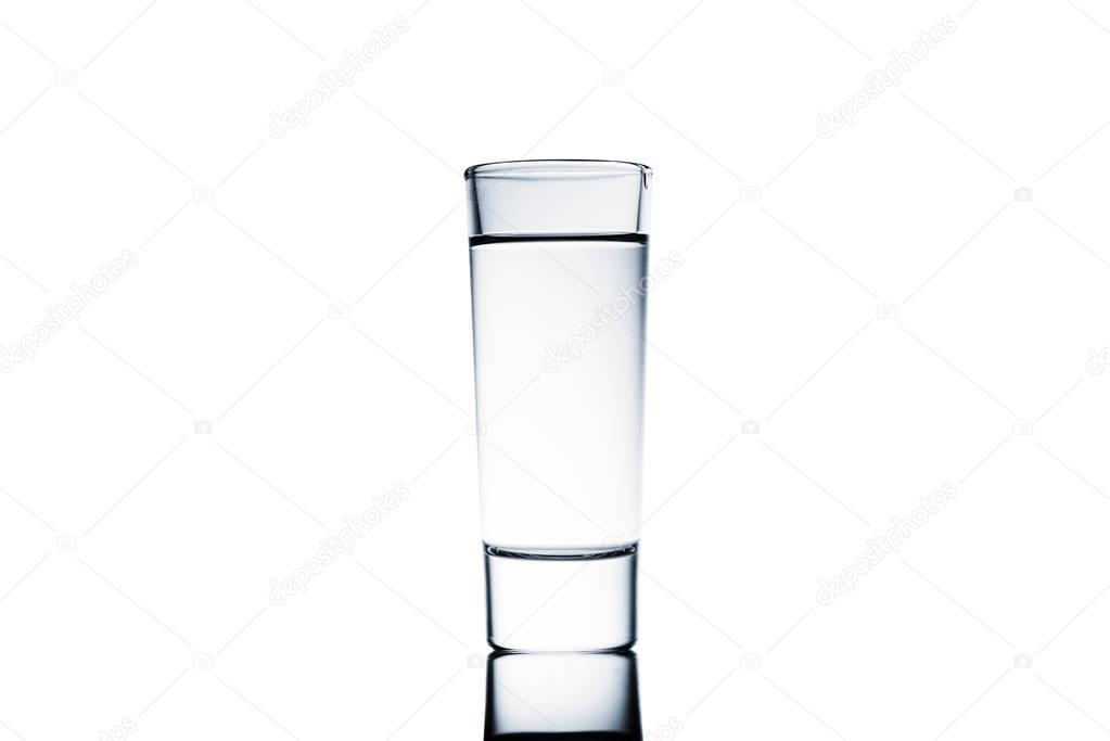 drinking glass of clean water isolated on white