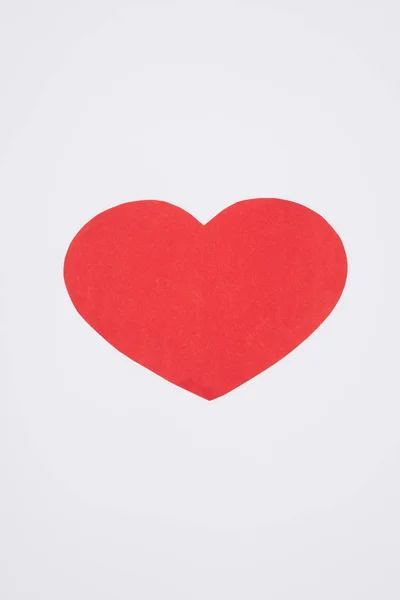 Einfaches Rotes Herz Isoliert Auf Weißem Valentines Day Concept — Stockfoto