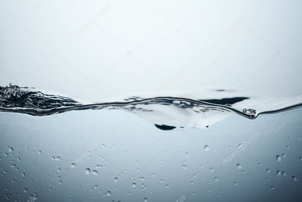 background with water splash and drops, isolated on white