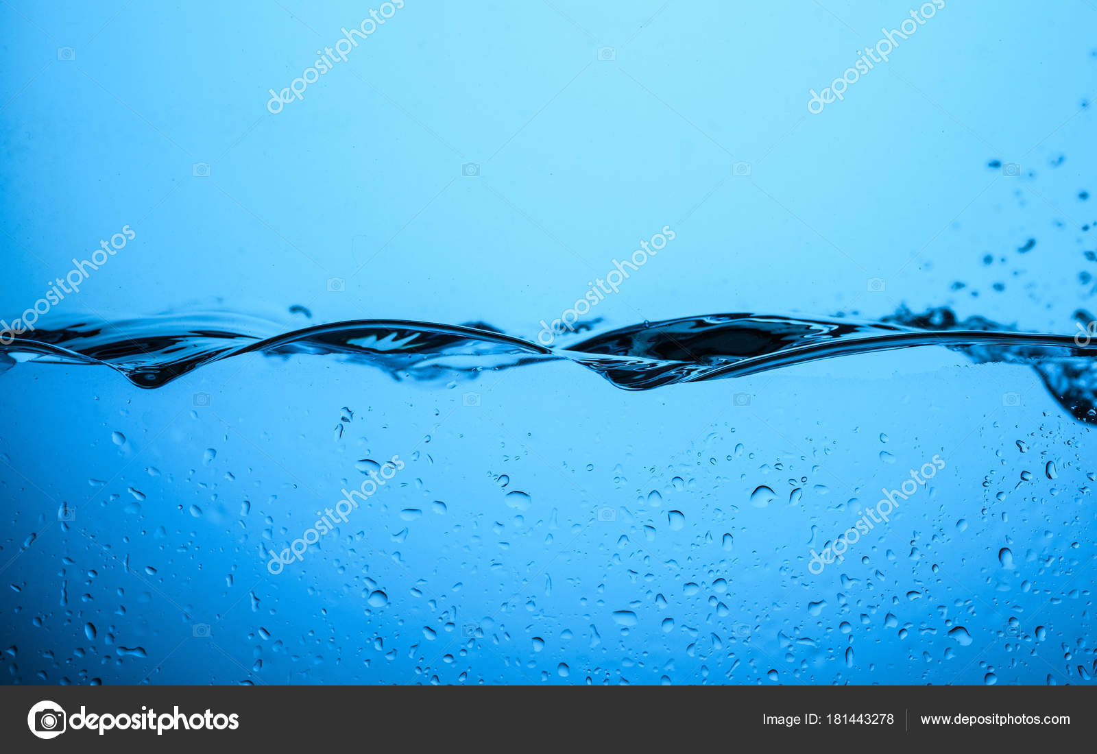 Texture Eau Qui Coule Avec Gouttes Isolées Sur Les Blue