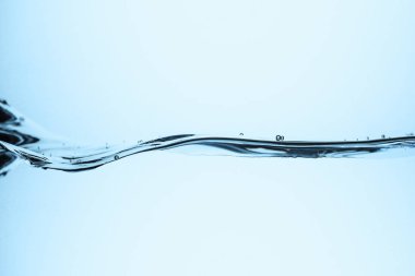 flowing water with bubbles, isolated on white