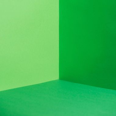 empty corner with green walls and floor clipart