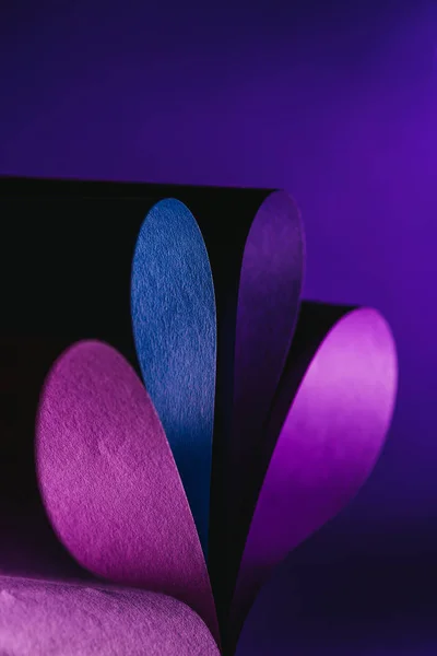 Urdidura Papel Roxo Azul Forma Flor — Fotografia de Stock