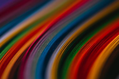 close up of colored quilling paper curves clipart