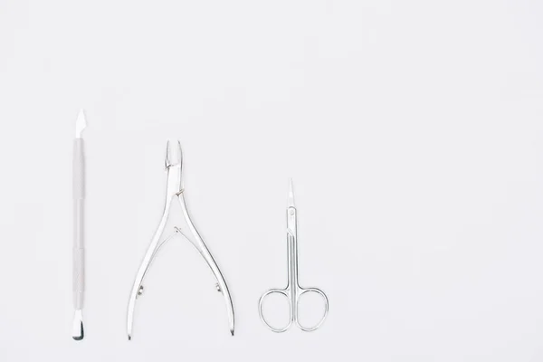 Top View Nail Nippers Scissors Isolated White — Free Stock Photo