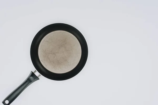 Top View Empty Frying Pan Isolated Grey — Free Stock Photo