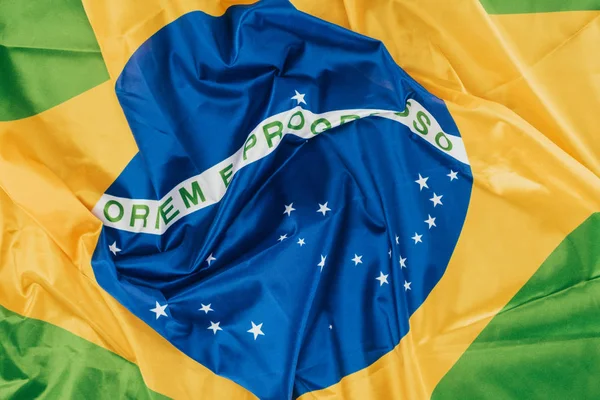 Close Van Braziliaanse Vlag Achtergrond — Stockfoto