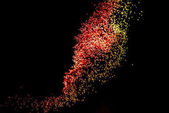 izzó vörös száloptika sötét háttér, úgy néz ki, mint a tűzijáték