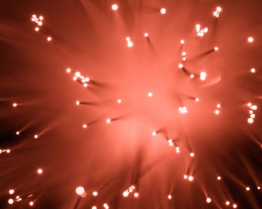 top view of blurred glowing red fiber optics texture  clipart