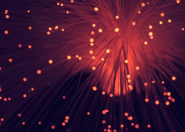 blurred glowing red fiber optics, communication technology clipart