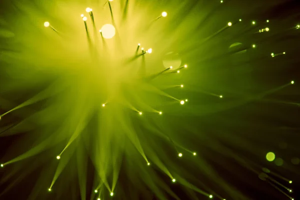 Top View Glowing Yellow Fiber Optics Background — Stock Photo, Image