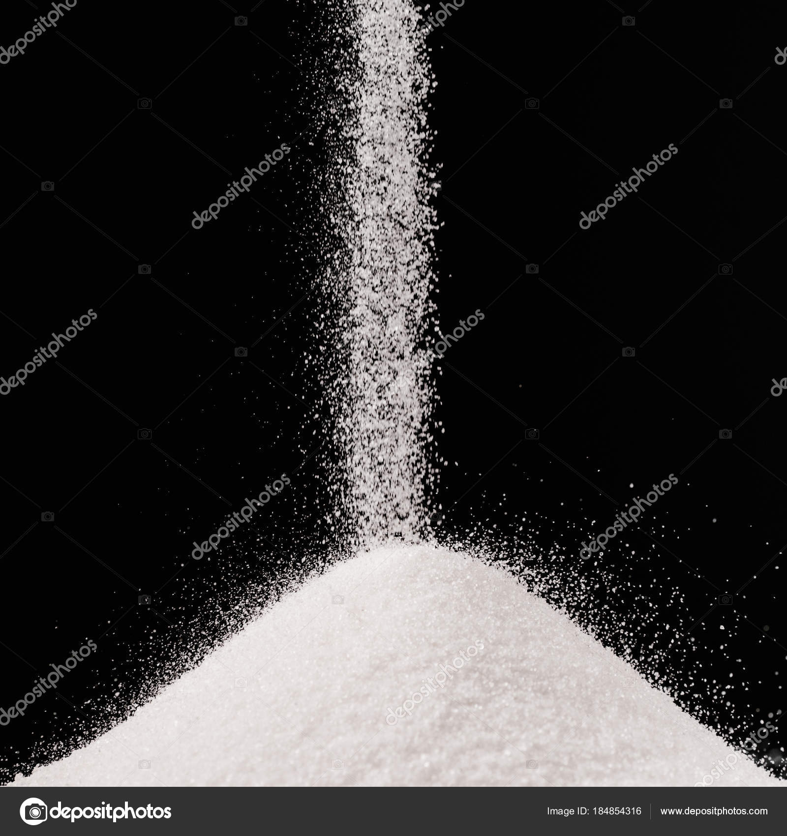 Sugar Falling Pile Isolated Black — Stock Photo © VadimVasenin 184854316