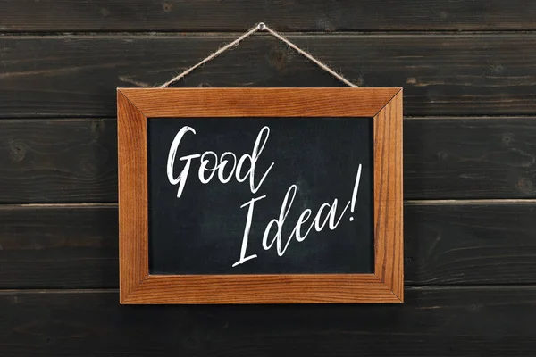 Board Lettering Good Idea Hanging Wooden Wall — Stock Photo, Image