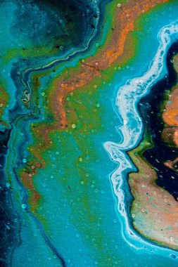 mavi arka plan ile yağlı boya 