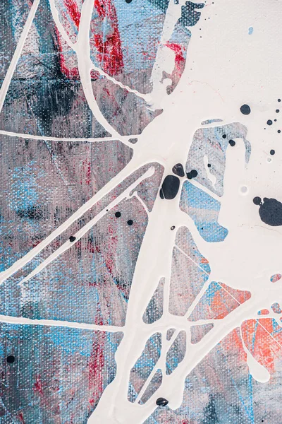 Splatters Van Witte Olieverf Abstracte Achtergrond — Stockfoto