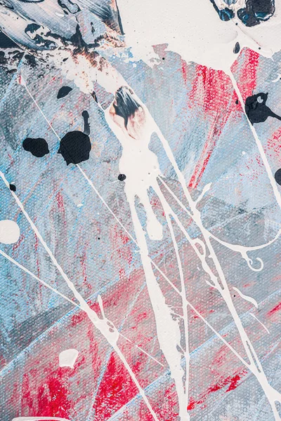 Abstracte Textuur Met Witte Zwarte Olieverf Splatters — Stockfoto