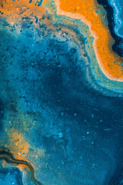 Abstrakta Textur Med Blå Och Orange Oljefärg — Stockfoto